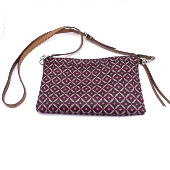 Fossil Handbags - Fossil Print Leather Crossbody Bag Women Zip Closure Inner Pockets
